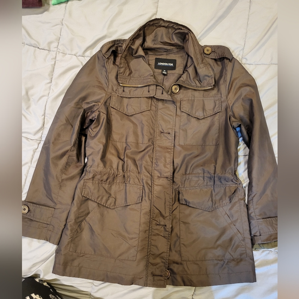 London Fog Women's Utility Jacket in Brown